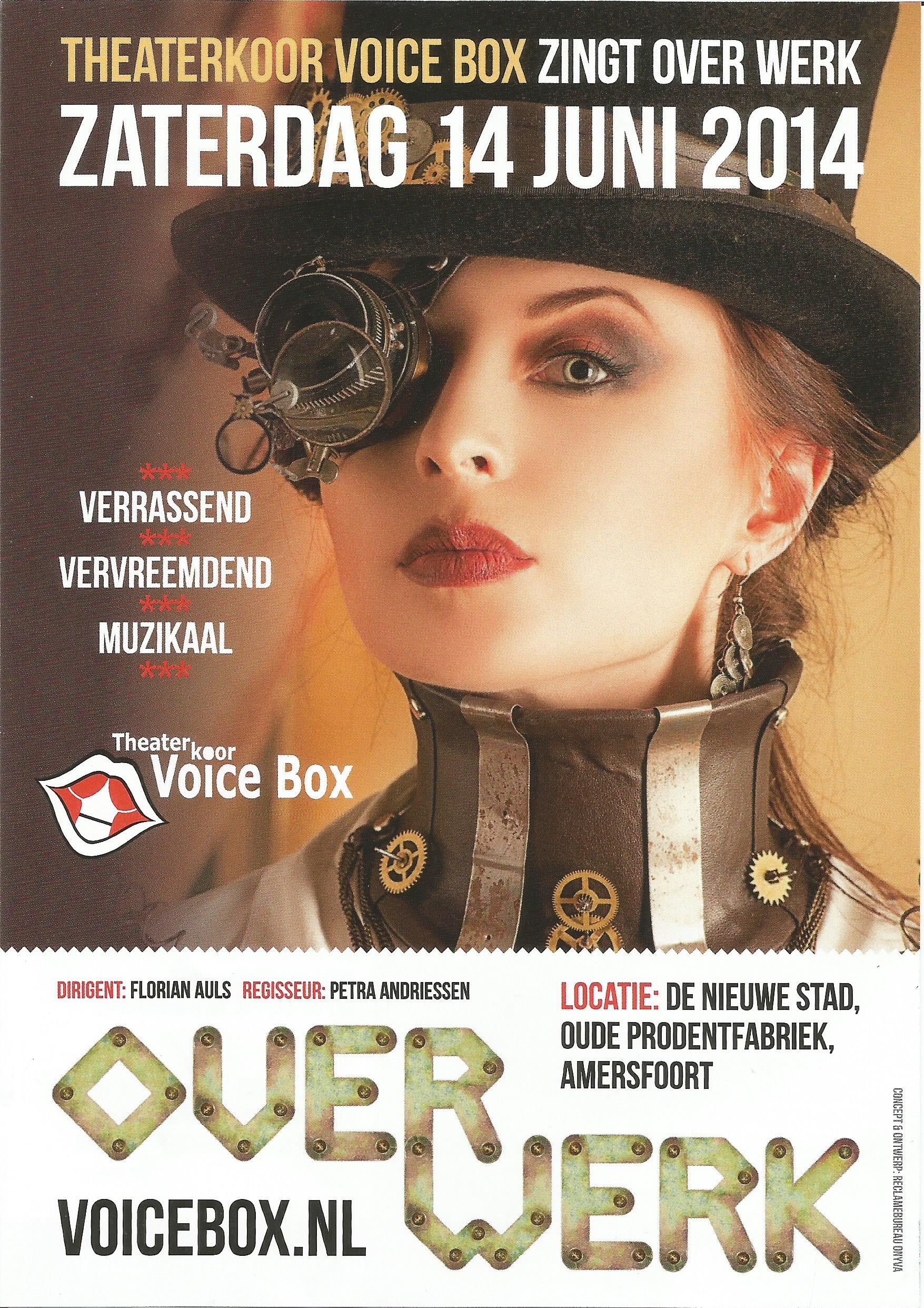 Flyer Theaterkoor Voicebox Prodentfabriek